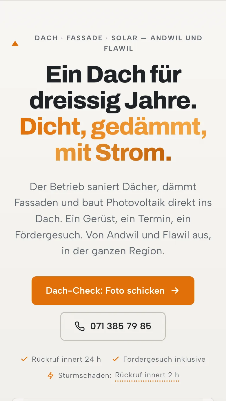 Startseite auf dem Handy
