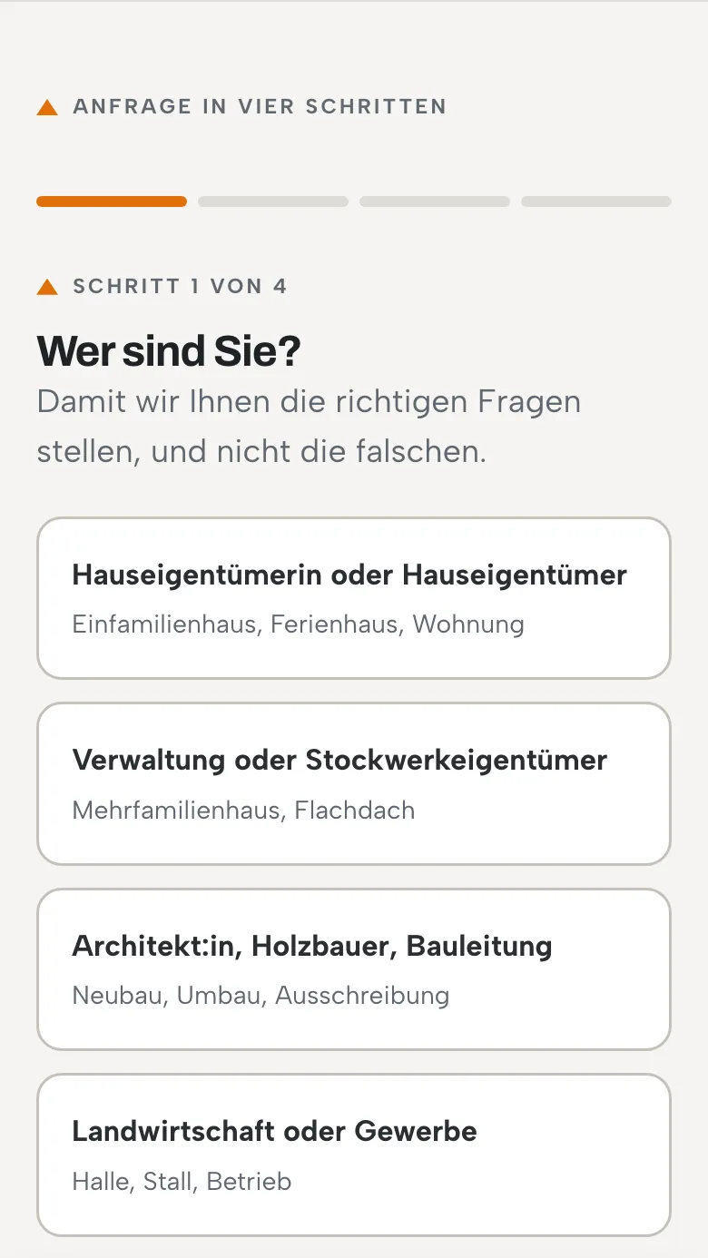Dach-Check in vier Schritten auf dem Handy